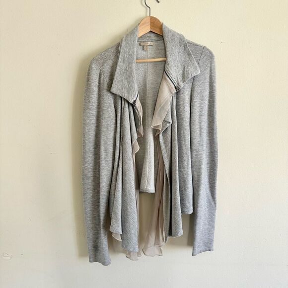 Bordeaux Anthropologie Soft Fleece Jersey open Wrap Cardigan - Picture 1 of 5